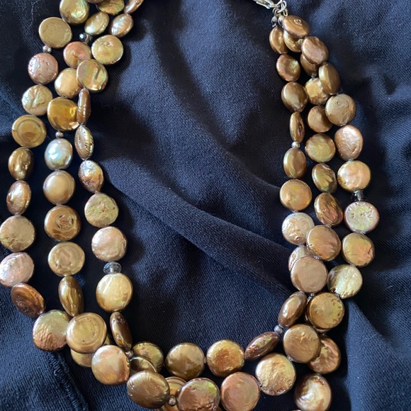 Silpada Retired Bronze Real Coin Pearl Smoky Quartz & Sterling Silver Necklace - Picture 2 of 2